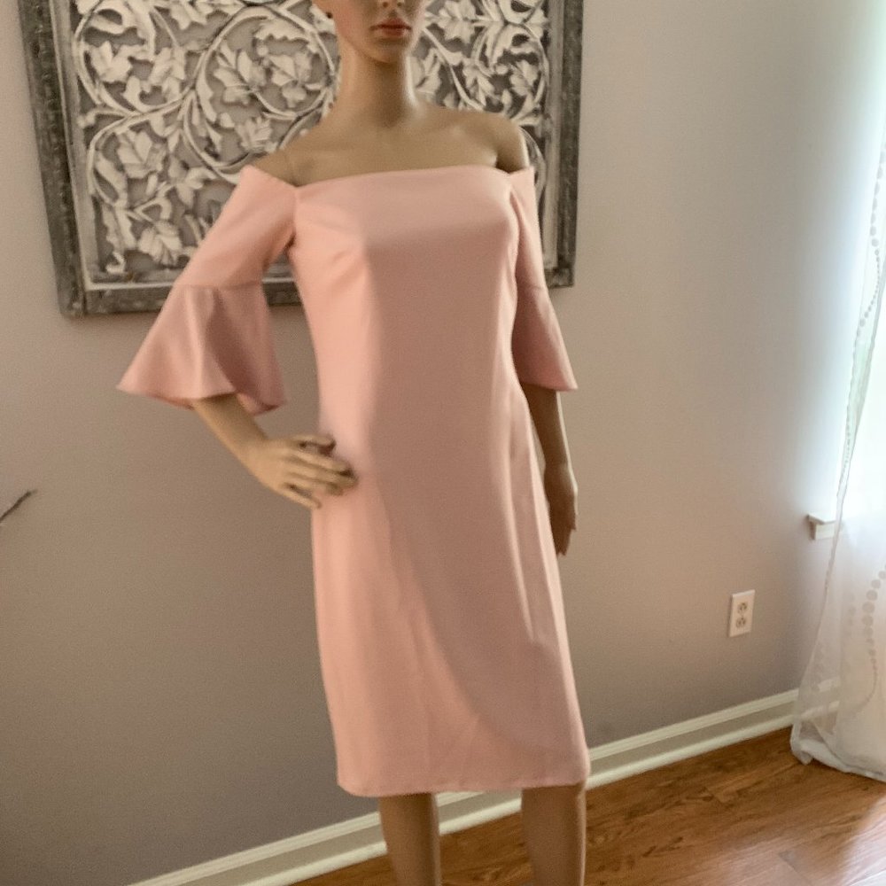 NWT LAUNDRY BY SHELLI SEGAL Blush Cocktail Dress - Picture 4 of 7